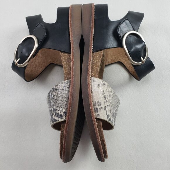 Sofft Bali Strappy Leather Sandal Womens 7 Black Slingback Hook Loop Buckle - Picture 5 of 10